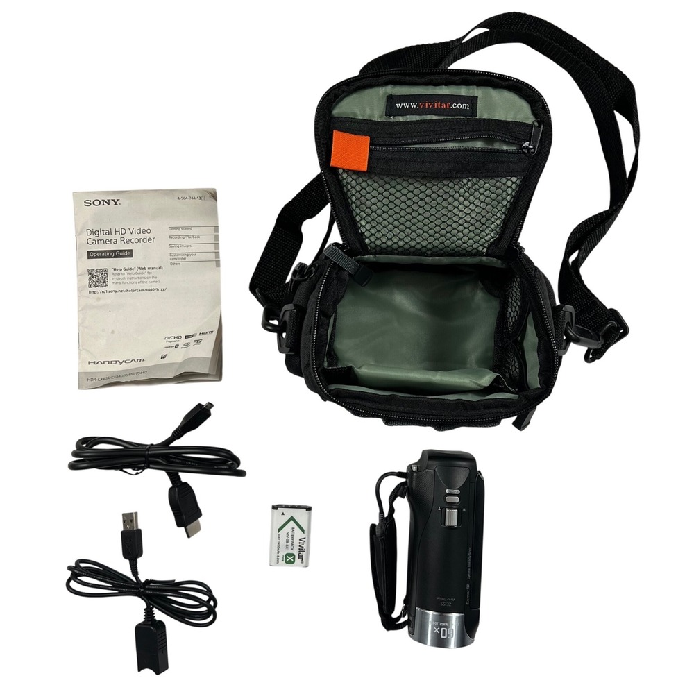 Sony Handycam HDR-CX405 Digital HD Camcorder Black 60x Zoom SanDisk Ultra 64GB